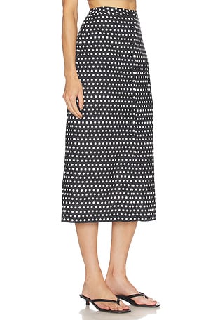 FRAME The Polka Dot Skirt in Black