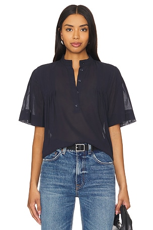 Pleated Button Up Blouse FRAME