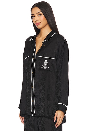 FRAME X Ritz Pajama Shirt in Black