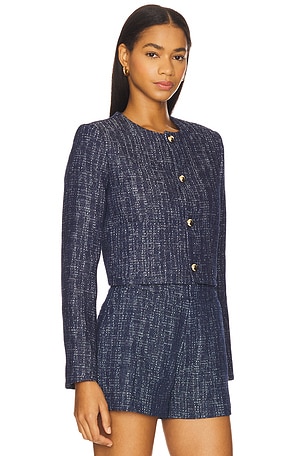 FRAME The Tweed Jacket in Navy. Size S. Also