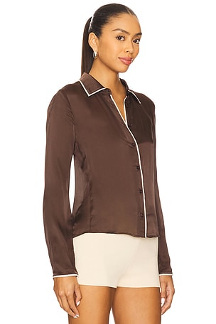 FRAME The Slim Essential Shirt in Brown