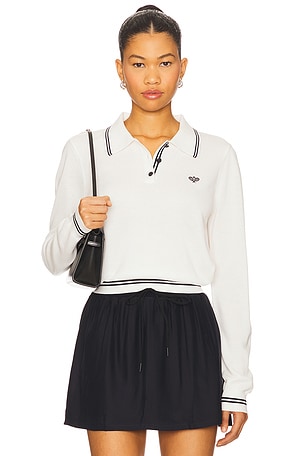 Long Sleeve Tennis Polo Top FRAME