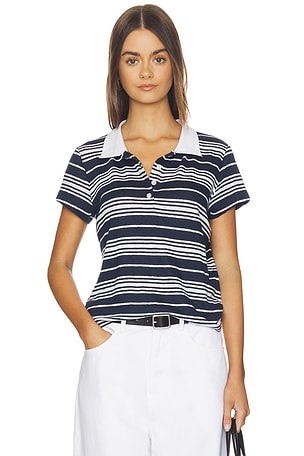 The Striped Short Sleeve Polo FRAME