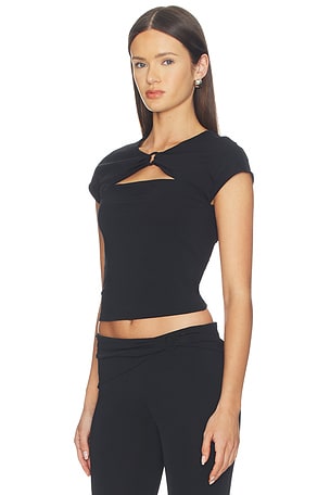 FRAME x Alexandra Leclerc The Casino Top in Black
