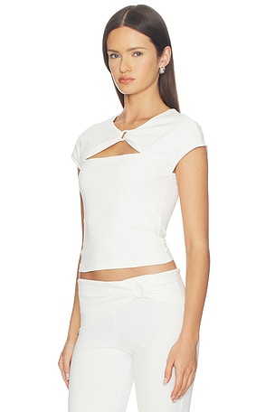 FRAME x Alexandra Leclerc The Casino Top in White. Size XL. Also