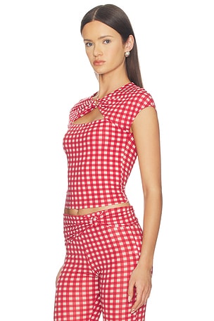 FRAME x Alexandra Leclerc The Caseno Top en Rouge