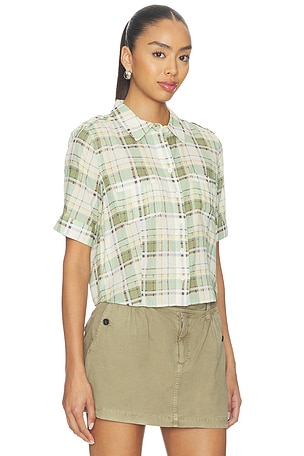 FRAME The Plaid Utility Shirt in Green