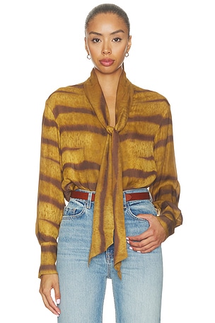 The Silk Oversized Tie Shirt FRAME