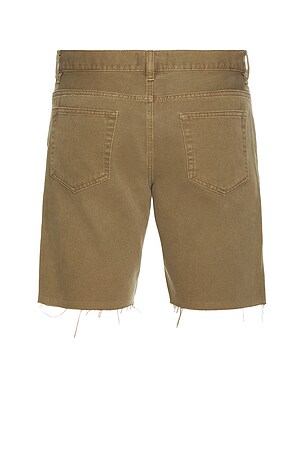 FRAME Relaxed Undone Hem Denim Short in Brown