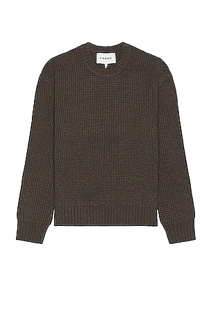 Askyurself Chunky Cross Knit Sweater in Brown & Ecru | REVOLVE