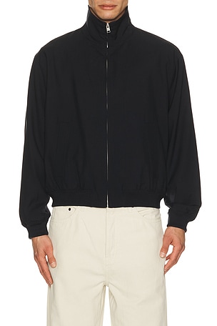 FRAME Wool Zip Blouson in Navy