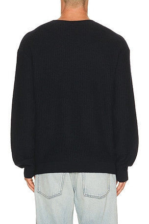 FRAME Textured Crewneck Sweater in Blue
