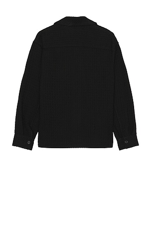 FRAME Textured Shirt Jacket in Black