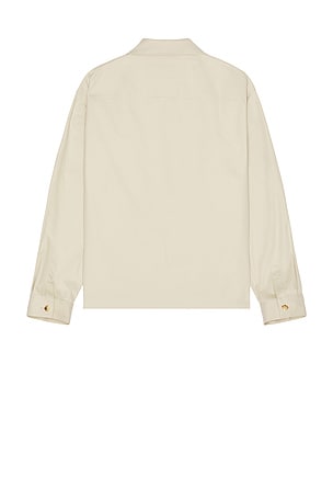 FRAME Double Pocket Overshirt in Beige