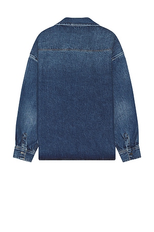 FRAME Relaxed Heavy Denim Shirt in Blue