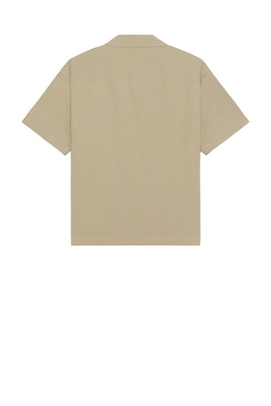 FRAME Light Poplin Zip Shirt in Beige. Size M. Also