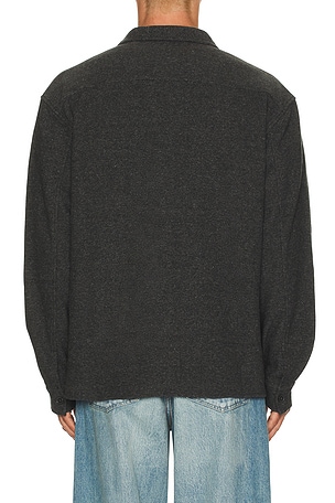 FRAME Waffle Textured Shirt in Grey. Size XXL/2X. Also