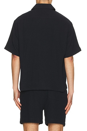 FRAME Open Weave Shirt in Navy