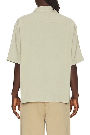 FRAME Open Weave Short Sleeve Shirt in Sage