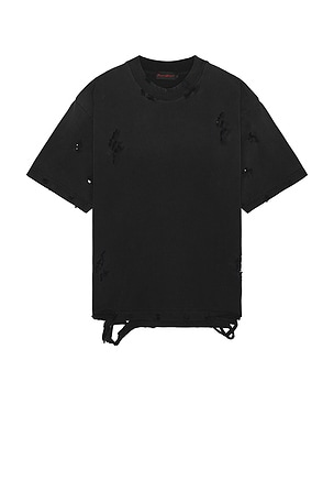 Washed Distressed Crop T-Shirt Funeral Apparel