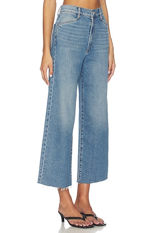 Favorite Daughter The Mischa Shortie High Rise Wide Ankle in Blue