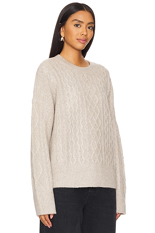 Favorite Daughter The Oversized Cable Sweater in Beige