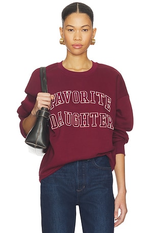 The Collegiate Embroidery Sweatshirt Favorite Daughter
