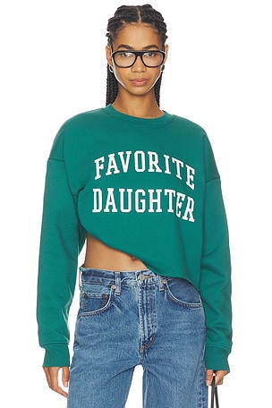 The Cropped Collegiate Sweatshirt Favorite Daughter