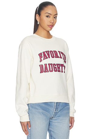 Favorite Daughter The Collegiate Classic Sweatshirt in Cream