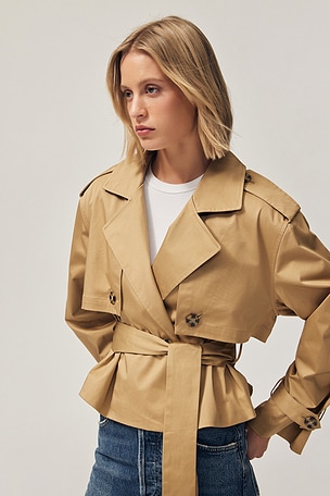 The Cropped Charles Trench Coat Favorite Daughter