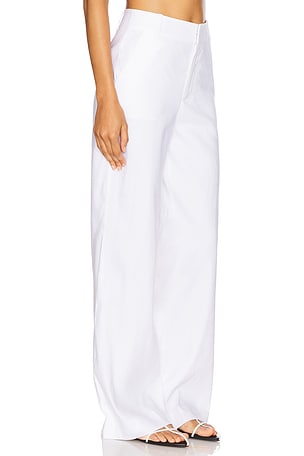 Favorite Daughter The Jones Linen Wide Leg Pant in White