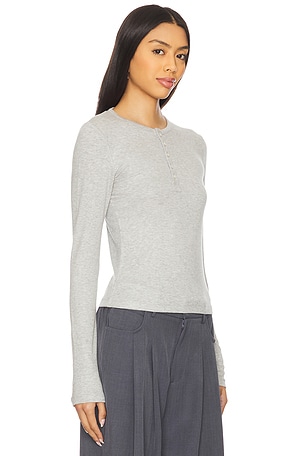 Favorite Daughter The Ribbed Henley in Grey