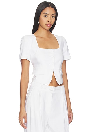 Favorite Daughter The Mayfair Linen Top in White