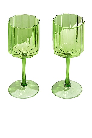 Wave Wine Glasses Set of 2 Fazeek