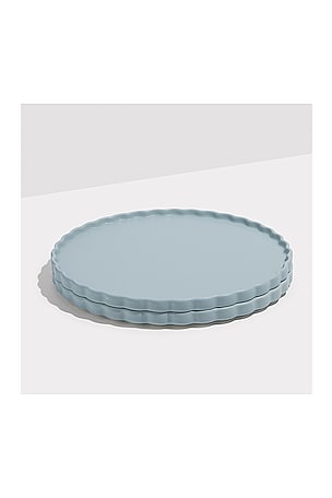 Fazeek Ceramic Dinner Plate Set of 2in Blue Grey in Blue