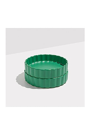 Fazeek Ceramic Bowl Set of 2 in Dark Green