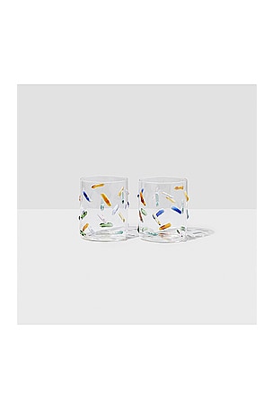 Fazeek Confetti Glasses Set Of 2 in Neutral