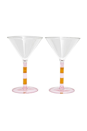 Striped Martini Glasses Set Of 2 Fazeek