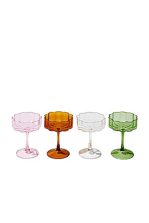 WAVE COUPE GLASS SET OF 4 IN MIXED 안경 세트 Fazeek