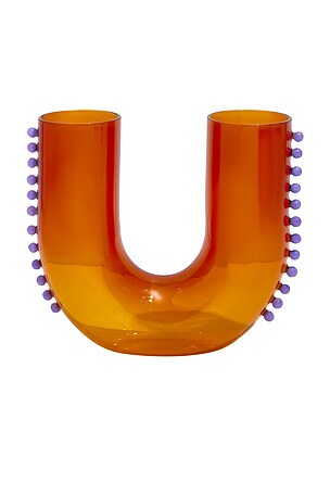 FLORERO PEARL U VASE IN AMBER & LILAC Fazeek