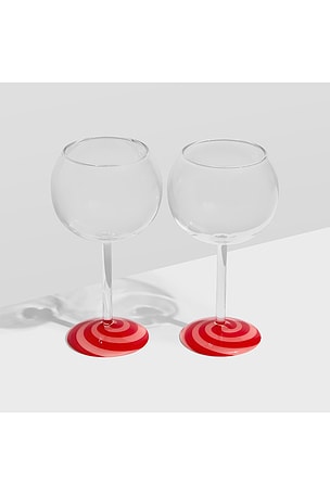 Fazeek Swirl Wine Glasses Set Of 2 in Neutral