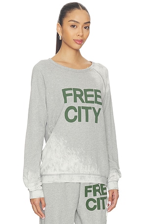 Free City Heatheryumm Raglan in Grey. Size XS. Also