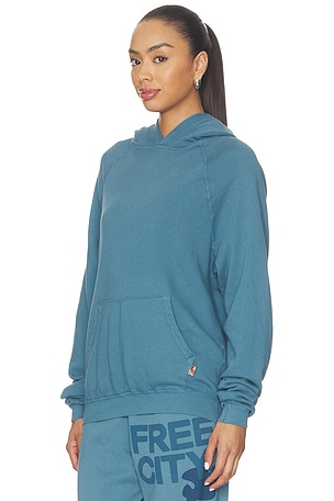 Free City Basicgoodness Fluff Hoodie in Blue