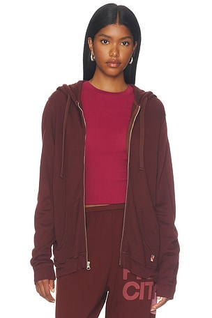 Lux Zip Hoodie in Rusty Free City