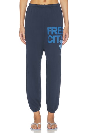 Free City PANTALON SWEAT LARGE LARGE SWEATPANT en Marine