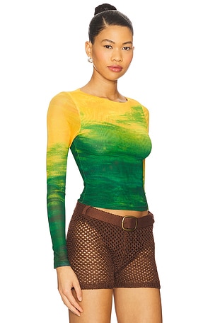 Farai London Fleur Top in Mustard,Green