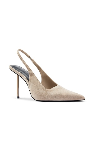 FEMME LA G63 Suede Slingback Pump in Taupe. Size 9. Also