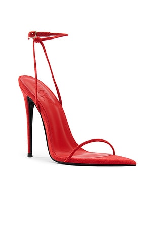 FEMME LA Andx Suede Sandal in Red. Size 9. Also