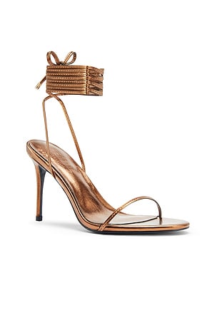FEMME LA 3.0 Barely There Lace Up Heel in Metallic Bronze. Size 9. Also