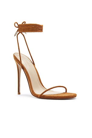 FEMME LA Barely There Suede Lace Up Heel in Rust